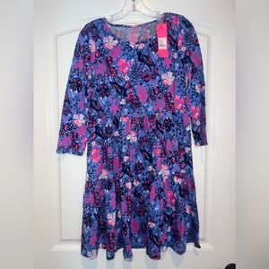 NWT LILLY PULITZER- Geanna Swing Dress- Boca Blue Birds Eye View. Size XS